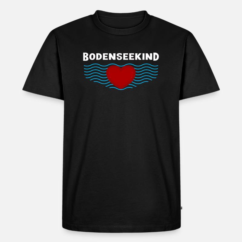 Bodenseekind - Männer Premium Bio T-Shirt - Schwarz