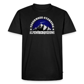 Alpenüberquerung Tegernsee Sterzing Alpen Wanderer - Männer Premium Bio T-Shirt - Schwarz - Vorne - Nico (187cm)