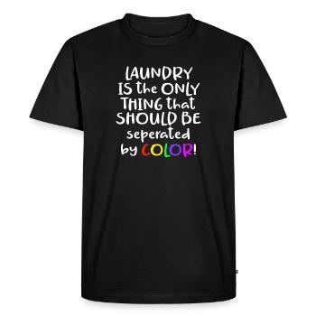 La lessive est la seule chose qui devrait être séparée - T-shirt Premium bio Homme - noir - Devant - Nico (187cm)