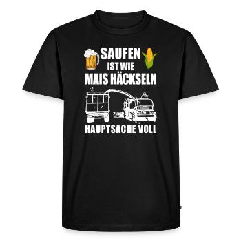 Broyant de la récolte de maïs conception pour les agriculteurs - T-shirt Premium bio Homme - noir - Devant - Nico (187cm)