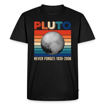 Pluto Never Forget Shirt 1930-2006 planètes - T-shirt Premium bio Homme - noir - Devant - Nico (187cm)