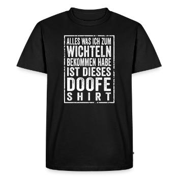 Weihnachts Wichtel Shirt zum Schrottwichteln - Männer Premium Bio T-Shirt - Schwarz - Vorne - Nico (187cm)