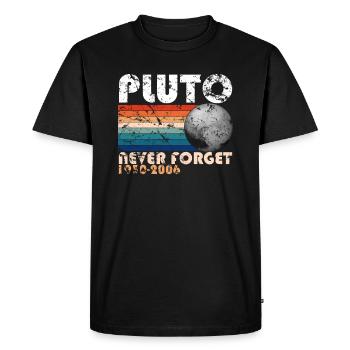 Pluto Never Forget Shirt 1930-2006 planètes - T-shirt Premium bio Homme - noir - Devant - Nico (187cm)