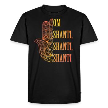 Om Shanti Hamsa Conception de la Paix Spirituelle - T-shirt Premium bio Homme - noir - Devant - Nico (187cm)