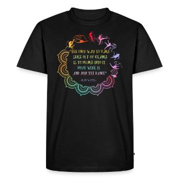 Embrassez le chaos Citation inspirante d’Alan Watts - T-shirt Premium bio Homme - noir - Devant - Nico (187cm)