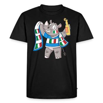 Rhino Fan Italie - T-shirt Premium bio Homme - noir - Devant - Nico (187cm)