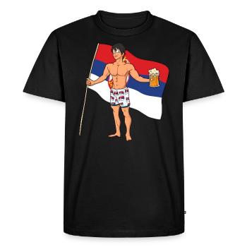 Serbie Hot Boy - T-shirt Premium bio Homme - noir - Devant - Nico (187cm)