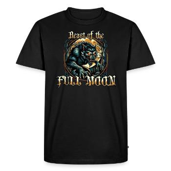 Horreur - Bête de la pleine lune - T-shirt Premium bio Homme - noir - Devant - Nico (187cm)