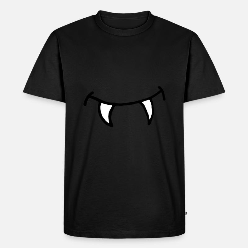 Vampirzähne, Comic - Männer Premium Bio T-Shirt - Schwarz