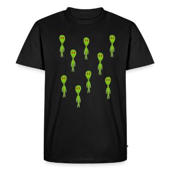 Aliens - Männer Premium Bio T-Shirt - Schwarz - Vorne - Nico (187cm)