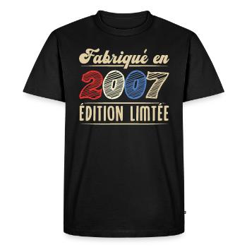 Fabriqué en 2007, Vintage cadeau d'anniversaire - T-shirt Premium bio Homme - noir - Devant - Nico (187cm)