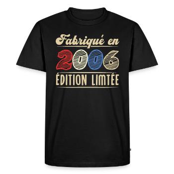 Fabriqué en 2006, Vintage cadeau d'anniversaire - T-shirt Premium bio Homme - noir - Devant - Nico (187cm)