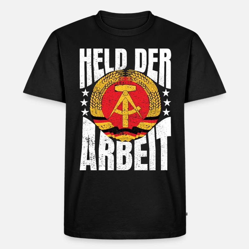 Held der Arbeit DDR Geschenkidee - Männer Premium Bio T-Shirt - Schwarz