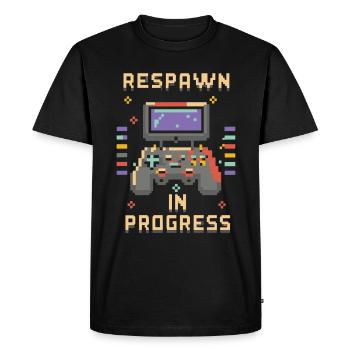 Respawn in Progess - Men's Premium Organic T-Shirt - black - Front - Nico (187cm)