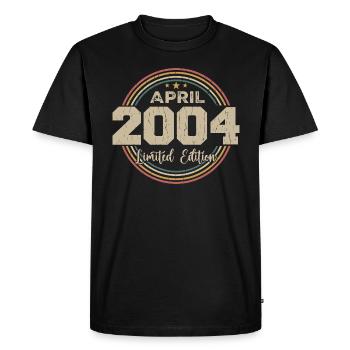 Avril 2004 Cadeau D'anniversaire Avril 2004 Retro - T-shirt Premium bio Homme - noir - Devant - Nico (187cm)