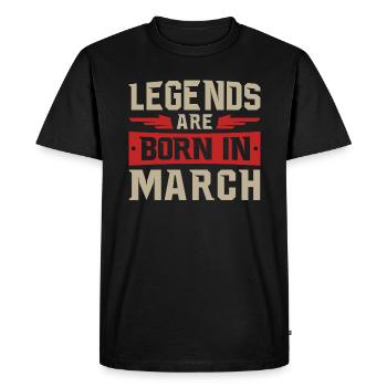 LÉGENDES SONT NÉS EN MARS - T-shirt Premium bio Homme - noir - Devant - Nico (187cm)
