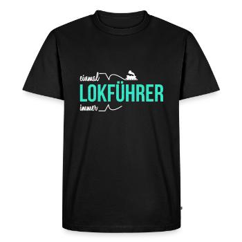 Once a train driver, always a train driver - Men's Premium Organic T-Shirt - black - Front - Nico (187cm)