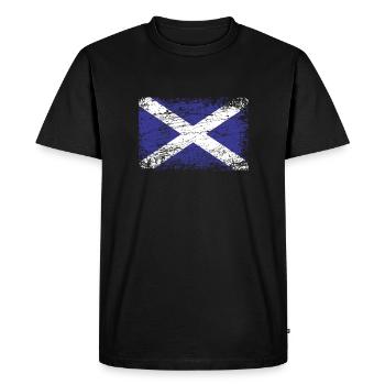 Drapeau drapeau écossais Ecosse - T-shirt Premium bio Homme - noir - Devant - Nico (187cm)