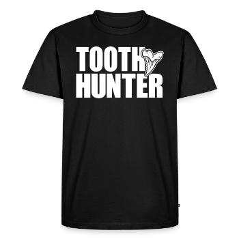 Dents de requin Dents de requin Chasseur de dents Paléontologue - T-shirt Premium bio Homme - noir - Devant - Nico (187cm)