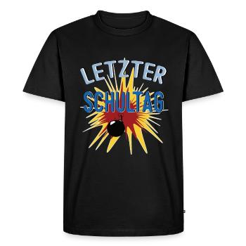 T-shirt letzter Schultag, endlich Ferien - Männer Premium Bio T-Shirt - Schwarz - Vorne - Nico (187cm)
