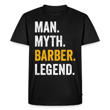 Coiffeur Cutter - T-shirt Premium bio Homme - noir - Devant - Nico (187cm)