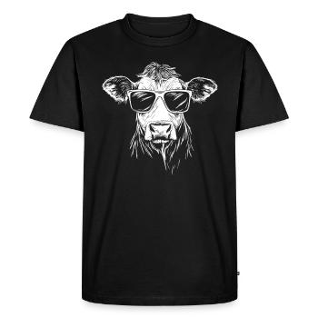 Cool Cow Sunglasses Summer - Men's Premium Organic T-Shirt - black - Front - Nico (187cm)