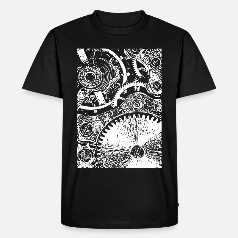 Clockwork white - Men's Premium Organic T-Shirt - black