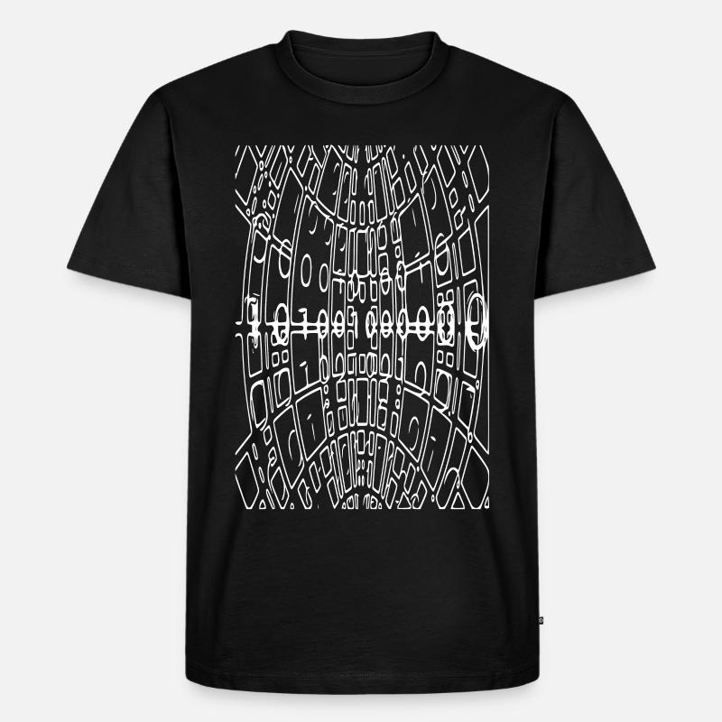 Binärcode Abstrakt (weiss) - Männer Premium Bio T-Shirt - Schwarz