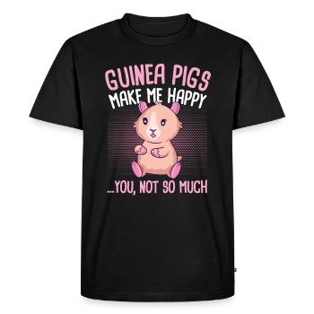 Drôle de cochon d’Inde disant Motif Girl - T-shirt Premium bio Homme - noir - Devant - Nico (187cm)