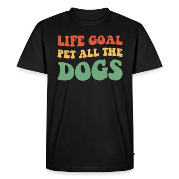 Objectif de vie: Pet All The Dogs IV - T-shirt Premium bio Homme - noir - Devant - Nico (187cm)
