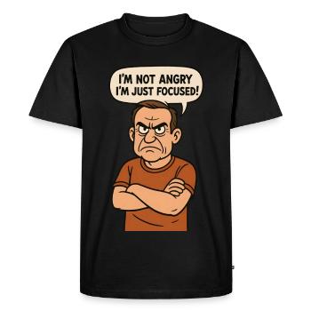 I'm not angry - I'm just focused! - Men's Premium Organic T-Shirt - black - Front - Nico (187cm)