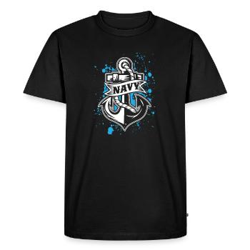 Veterans! Veterans! US Navy! USA! - Men's Premium Organic T-Shirt - black - Front - Nico (187cm)