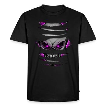 Crâne Aufgerissen 005 - T-shirt Premium bio Homme - noir - Devant - Nico (187cm)