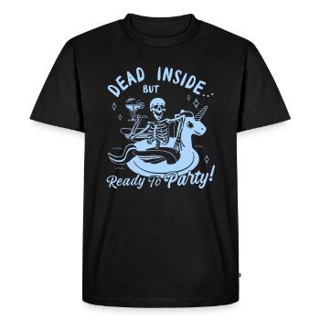 Funny Skull + Licorne - T-shirt Premium bio Homme - noir - Devant - Nico (187cm)