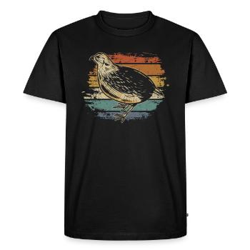 Cailles de cailles poulets de caille - T-shirt Premium bio Homme - noir - Devant - Nico (187cm)