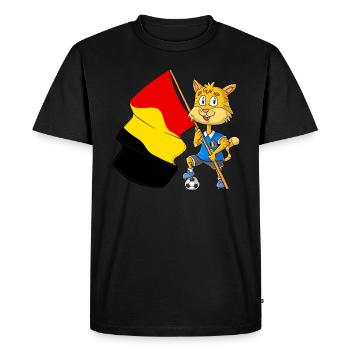 Belgian Fan Cat - Men's Premium Organic T-Shirt - black - Front - Nico (187cm)