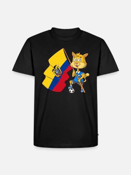 Ecuador Fan Cat - Men's Premium Organic T-Shirt - black