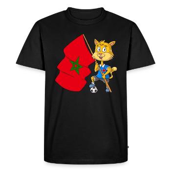 Morocco Fan Cat - Men's Premium Organic T-Shirt - black - Front - Nico (187cm)