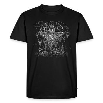Montgolfière surréaliste avec tentacules - T-shirt Premium bio Homme - noir - Devant - Nico (187cm)