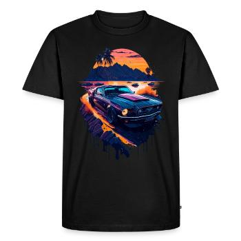 Voiture de sport classique - T-shirt Premium bio Homme - noir - Devant - Nico (187cm)