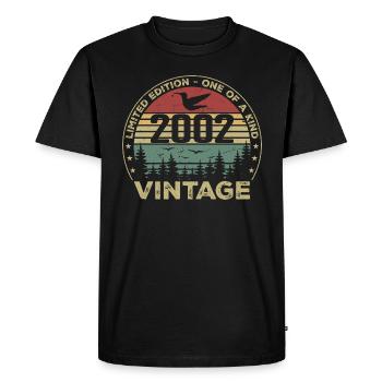 Vintage 2002 Original 2002 Retro Anniversary 2002 - Men's Premium Organic T-Shirt - black - Front - Nico (187cm)