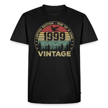 Vintage 1999 Original 1999 Rétro Anniversaire 1999 - T-shirt Premium bio Homme - noir - Devant - Nico (187cm)