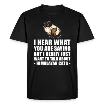 Himalayan Cat Cute Gift - Men's Premium Organic T-Shirt - black - Front - Nico (187cm)