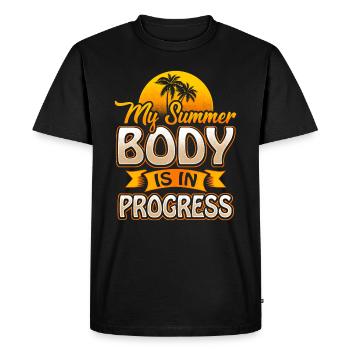 My Summer Body Is In Progress Fitness Sports Muscle - Men's Premium Organic T-Shirt - black - Front - Nico (187cm)