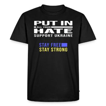 liberté ukraine paix no poutine - T-shirt Premium bio Homme - noir - Devant - Nico (187cm)