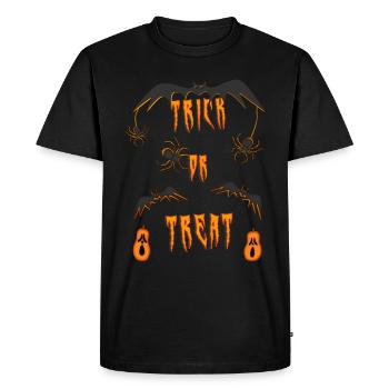 Astuce d’Halloween ou friandise d’araignée d’Halloween - T-shirt Premium bio Homme - noir - Devant - Nico (187cm)