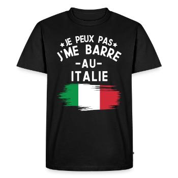 Je Peux Pas J'me Barre Au Italie Vacances - T-shirt Premium bio Homme - noir - Devant - Nico (187cm)