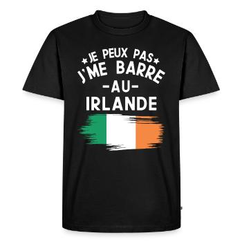Je Peux Pas J'me Barre Au Irlande Vacances - T-shirt Premium bio Homme - noir - Devant - Nico (187cm)