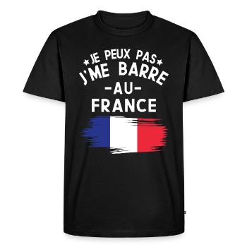 Je Peux Pas J'me Barre Au France Vacances - T-shirt Premium bio Homme - noir - Devant - Nico (187cm)