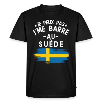 Je Peux Pas J'me Barre Au Suède Vacances - T-shirt Premium bio Homme - noir - Devant - Nico (187cm)